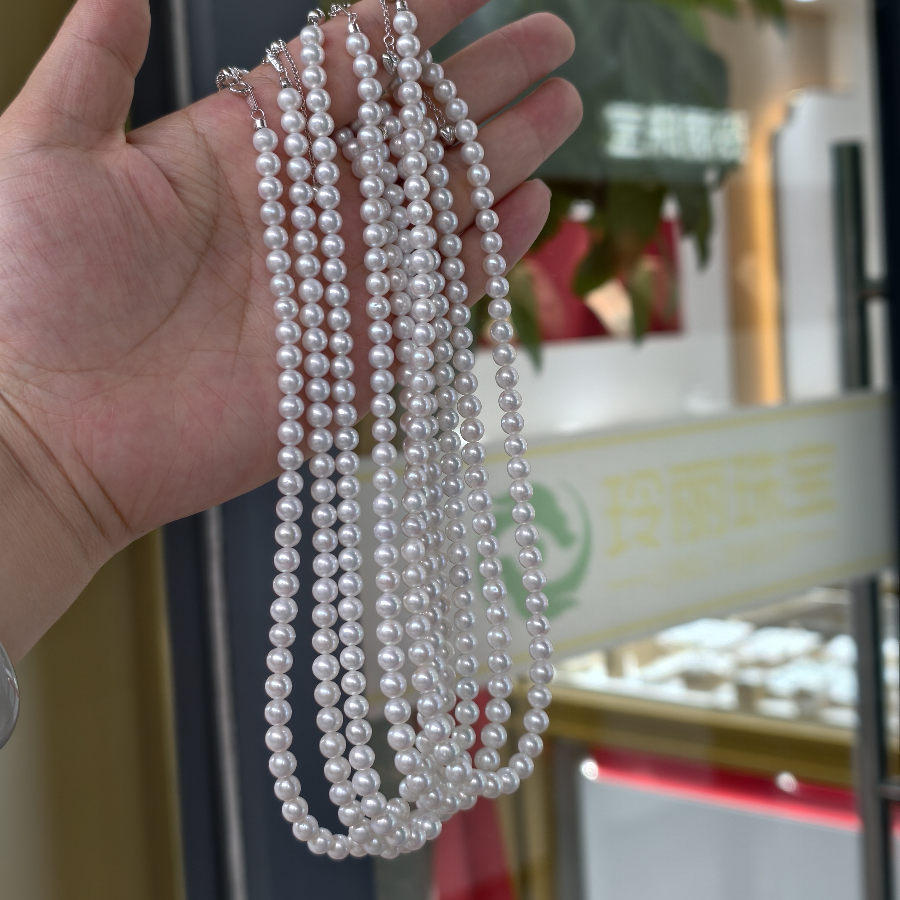 A76天然淡水有核正圆珍珠项链女5-6mm（多样性发其一）