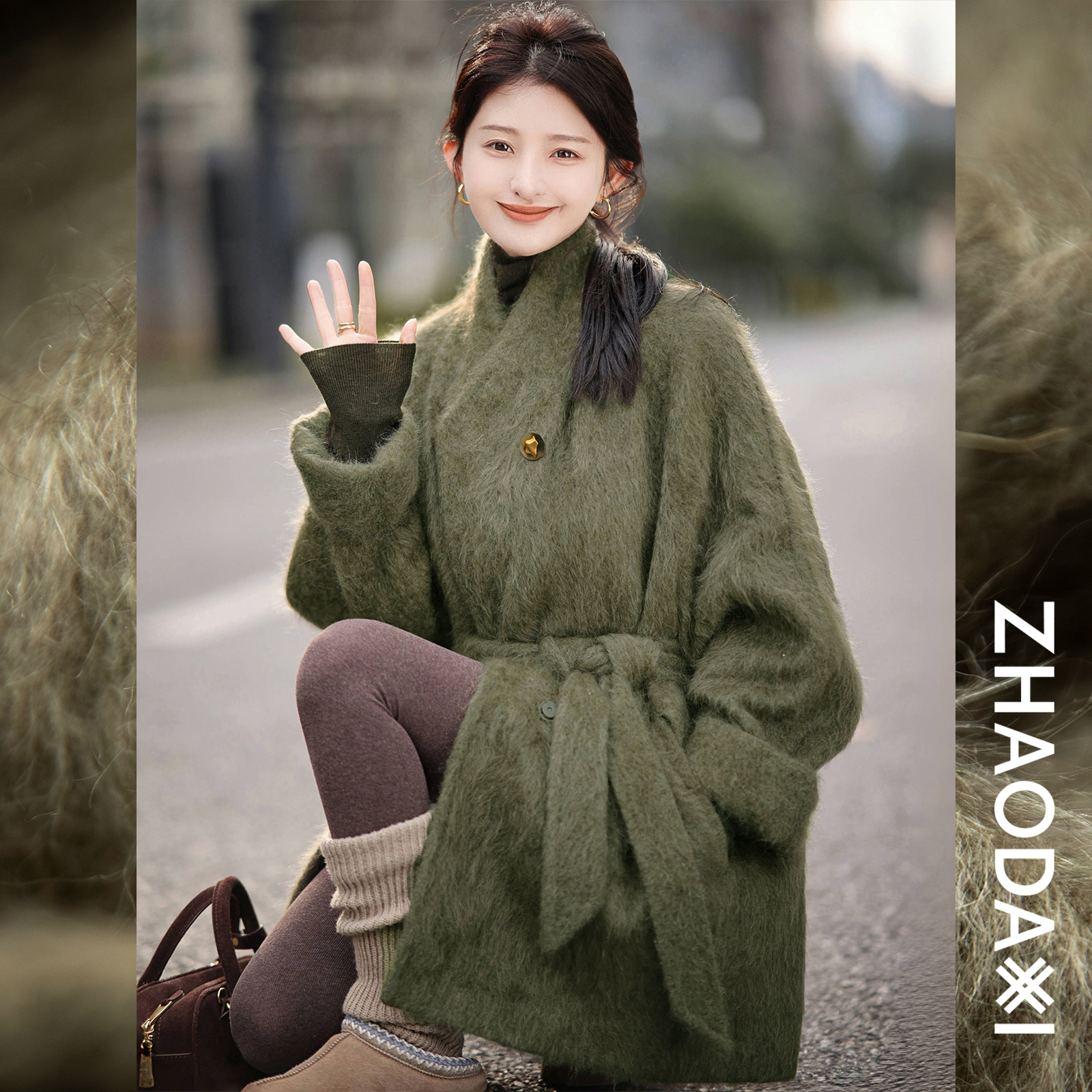 【赵大喜】贺岁牦牛001拉毛大衣 | 牦牛大衣新款复古防风外套