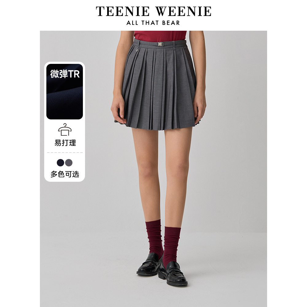 【达播专属】TeenieWeenie小熊女半身裙25时尚百褶短裙TTWH256304I