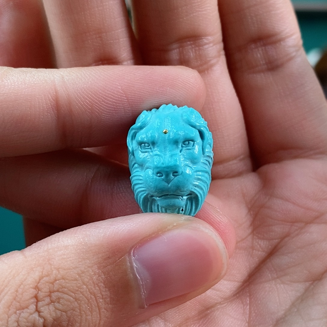 绿松石珠宝奇石未镶嵌狮子王