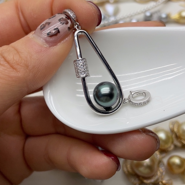 海水珍珠吊坠(不含链)银S925镶嵌