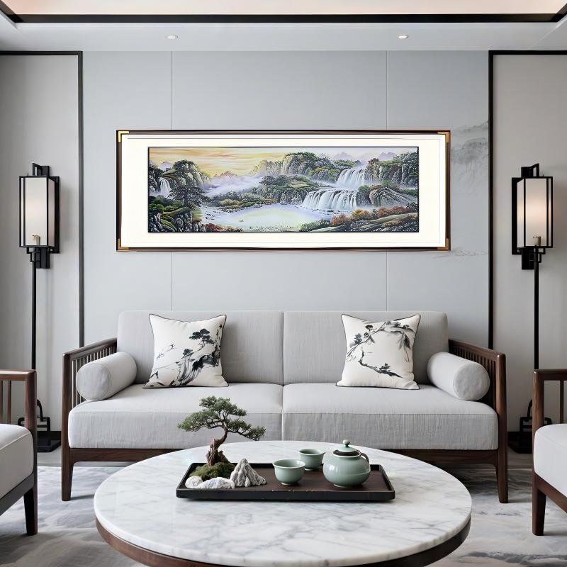 铜小鸭《旭日东升-聚宝盆》手工铜板雕刻 沙发背景 茶室背景