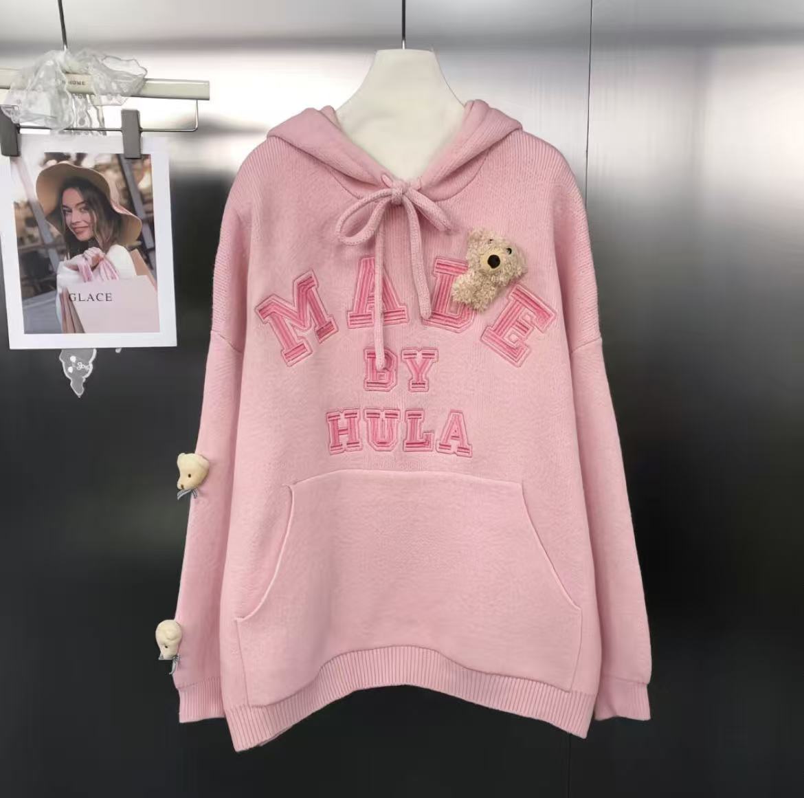 【衣带翩跹】减龄刺绣字母小熊卡通洋气百搭毛衣小熊不可拆卸(171)