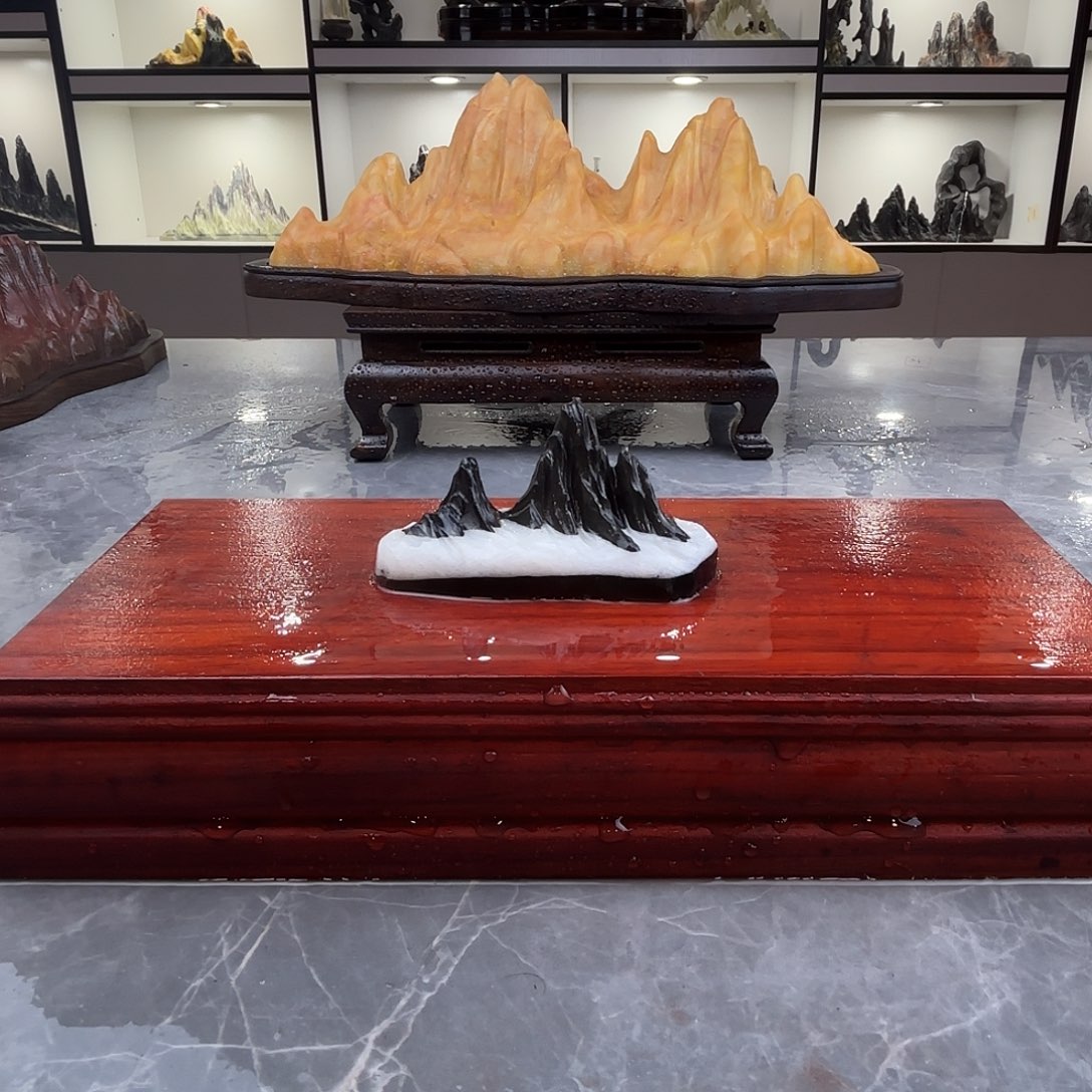 啊***哥石材灵璧石雕刻山峰摆件