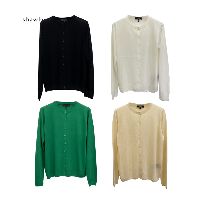 仿亚麻经典百搭纯色圆领开衫CL2950