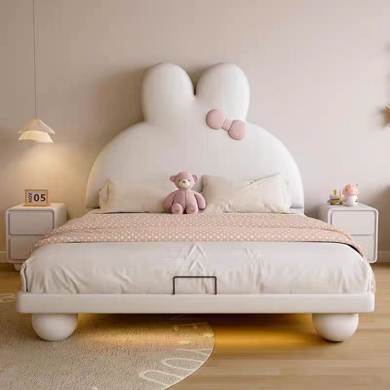 【漪家寝具】兔子蝴蝶结儿童床北欧法式儿童床女孩男孩小户型床软包