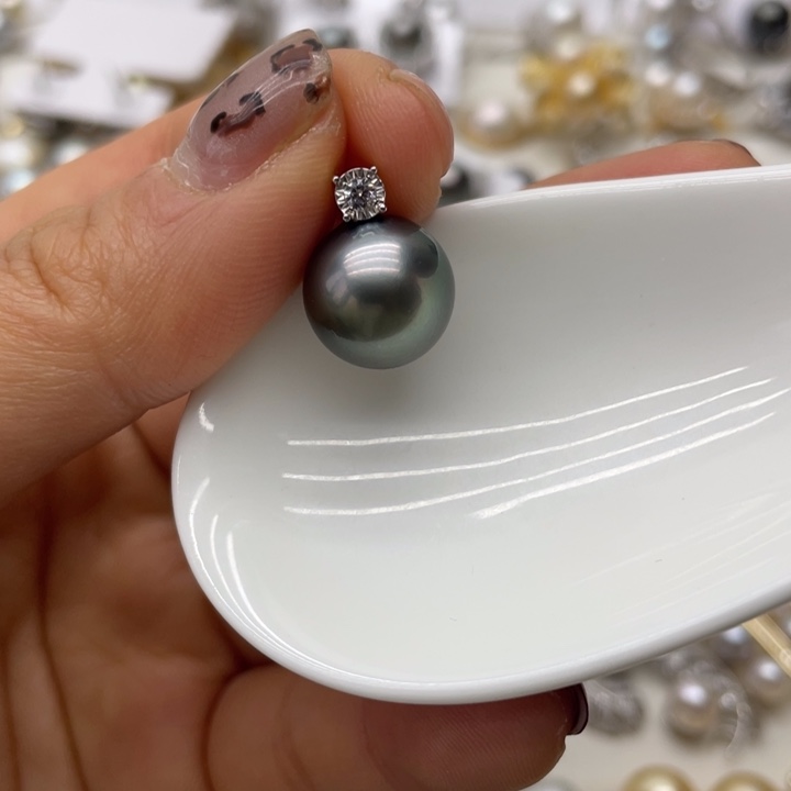 海水珍珠吊坠(不含链)18K金镶嵌
