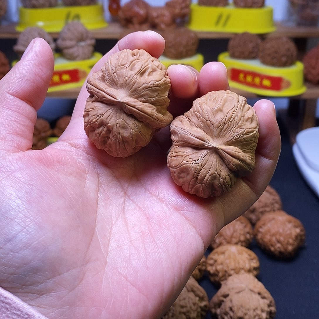 小***麻文玩核桃把件元宝