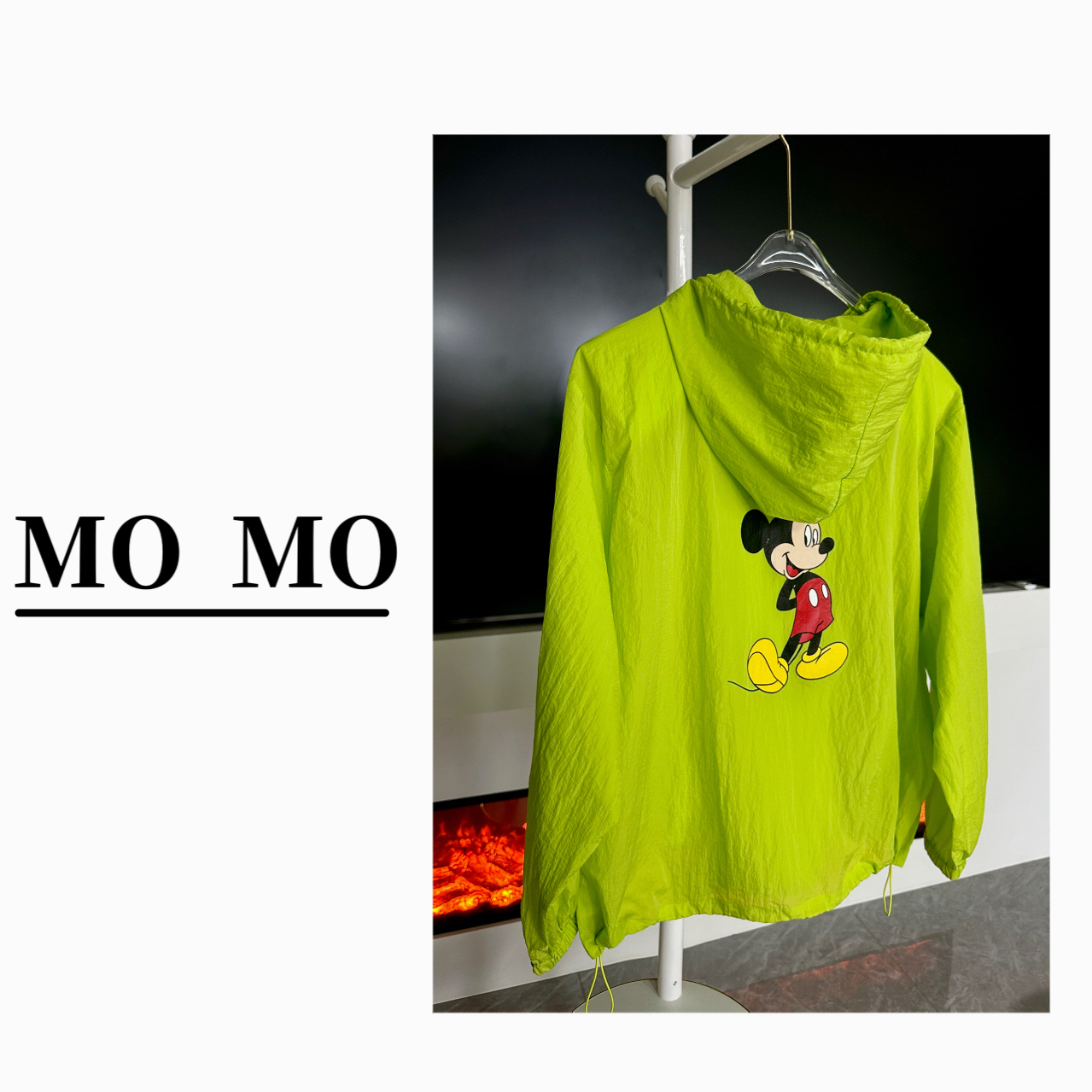 MOMO【米奇印花薄外套】2026新款休闲连帽百搭宽松透气上衣