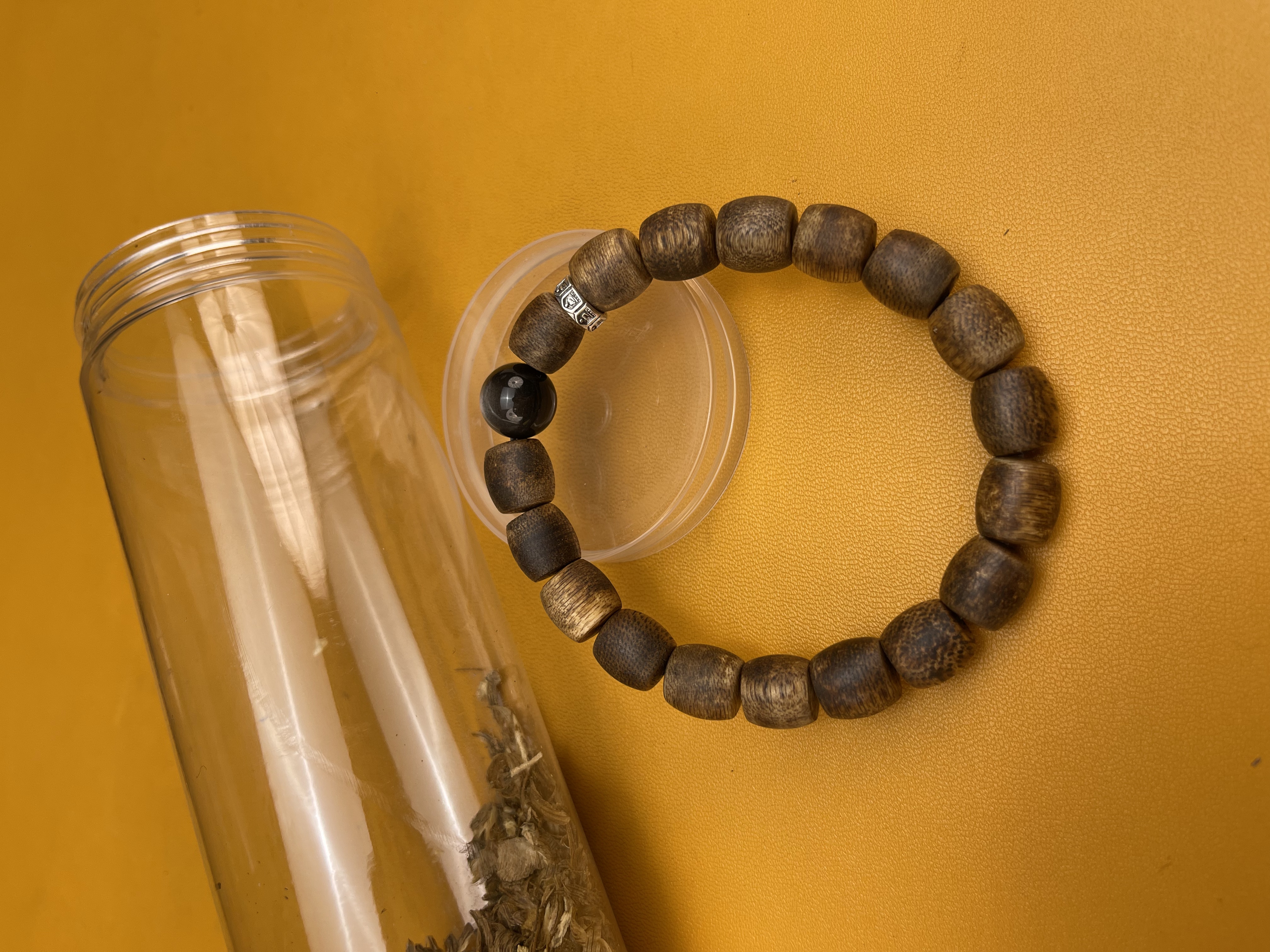 沉香沉香1258沉香黑曜岩手串10mm无礼盒多样性发其一