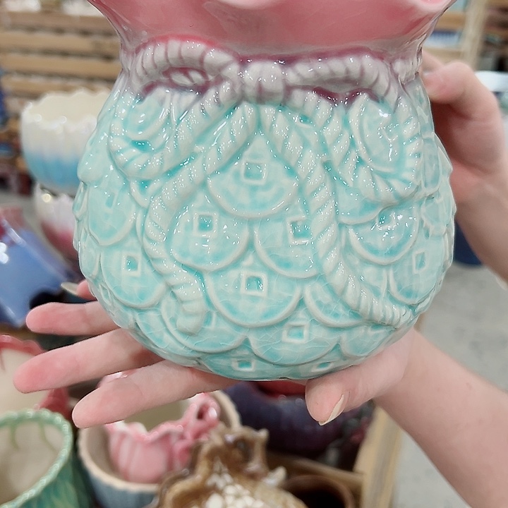 有孔.凑满10元发货多肉陶瓷花盆！