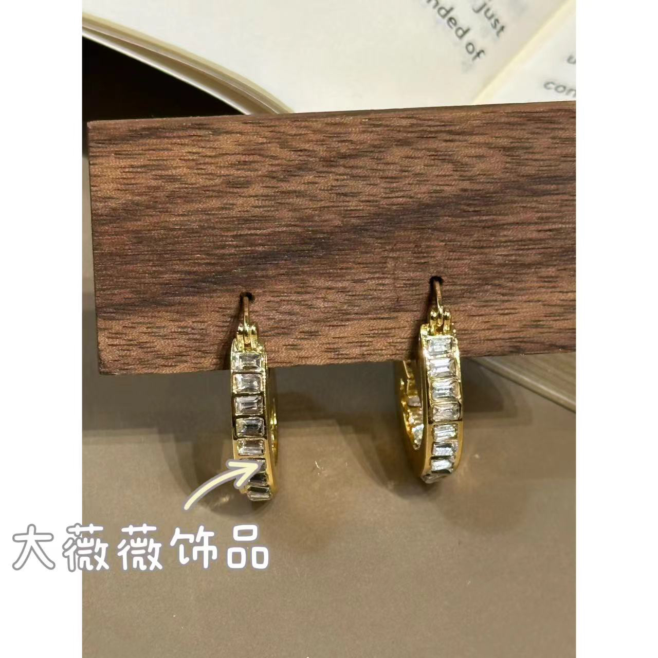 铜合金耳饰 高级感金色闪亮耳饰-67668
