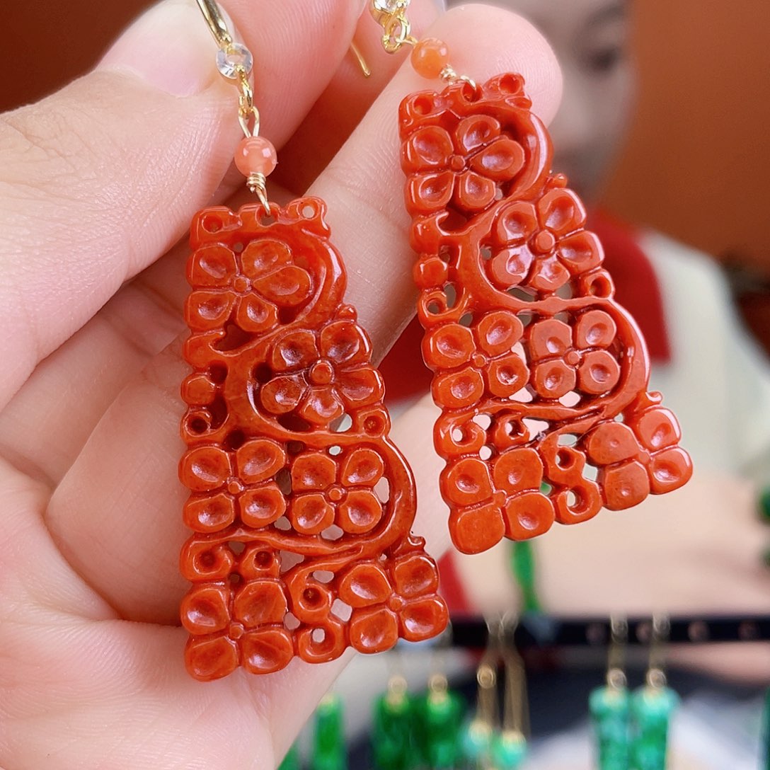 翡翠未镶嵌耳饰饰品