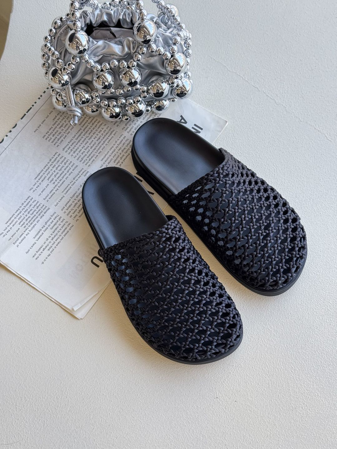 纯色包头韩版镂空透气平底厚底百搭凉鞋编织包头拖