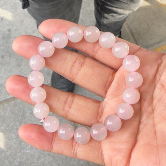 和田玉手链未镶嵌卡10无包容粉