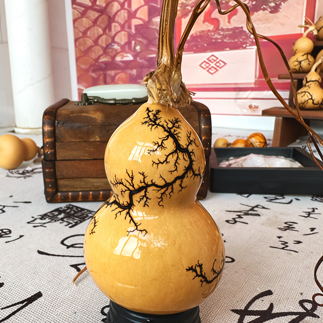 雷击花纹带龙头精品小葫芦 