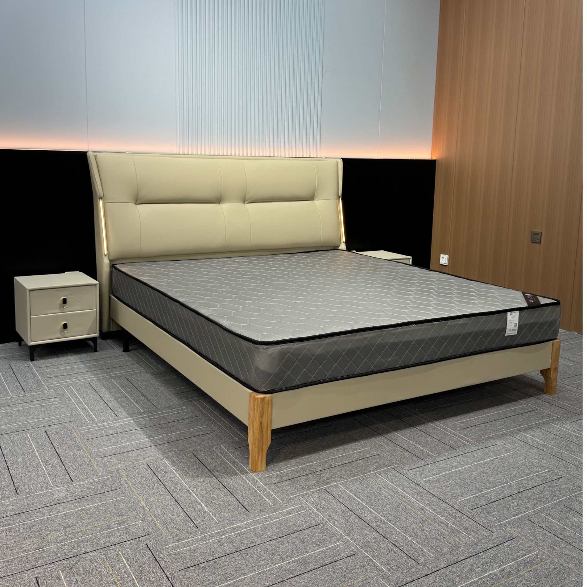 实木床轻奢简约大床主卧室皮床婚床储物高箱现代儿童床北欧极简