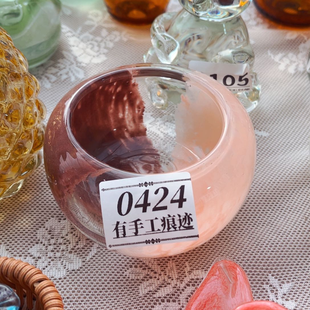 琉璃烛杯0424微瑕 花瓶摆件