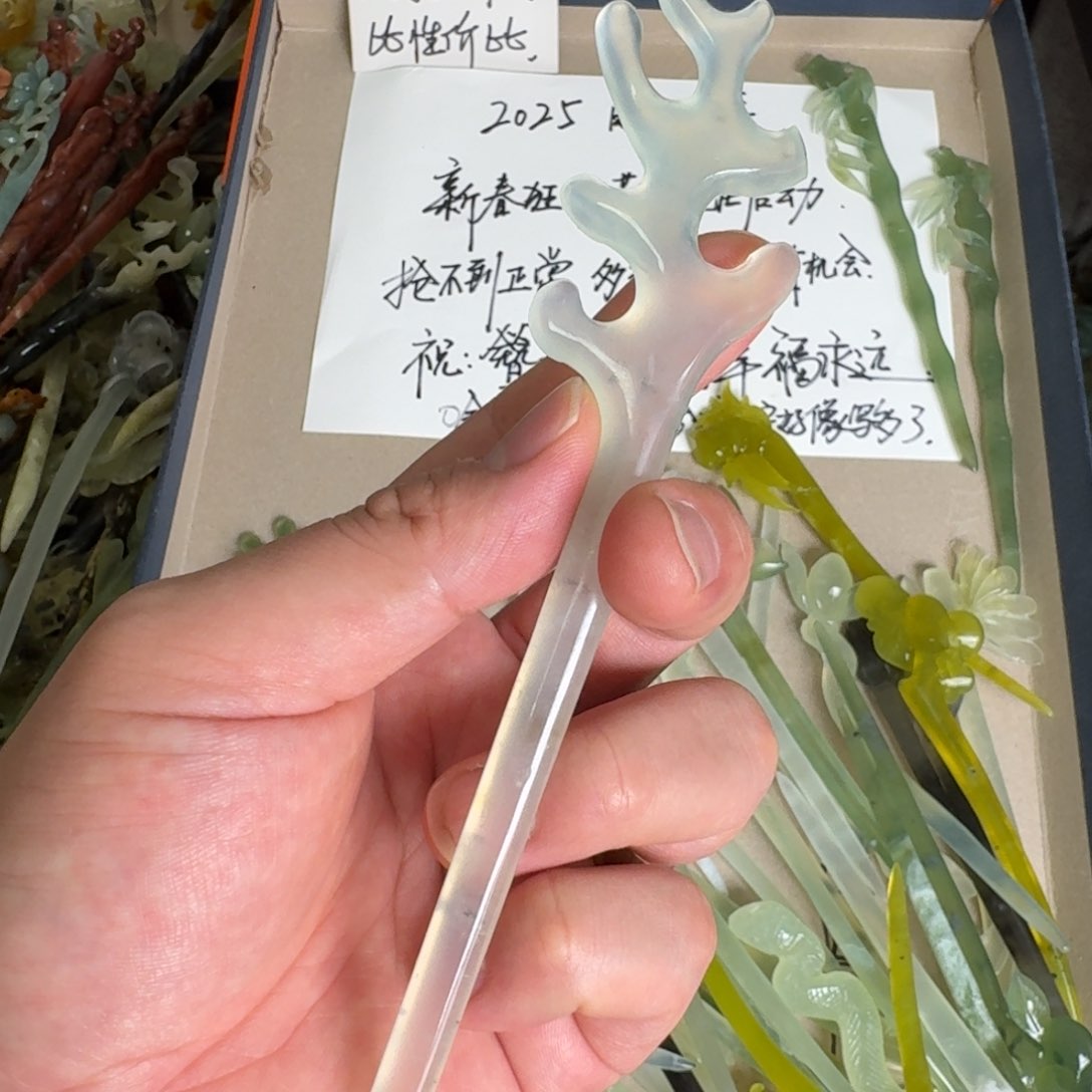 岫玉发簪未镶嵌明君玉簪贼拉好看