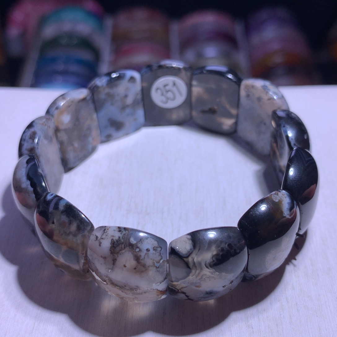 水晶手串银S925镶嵌樱花玛瑙20.7m