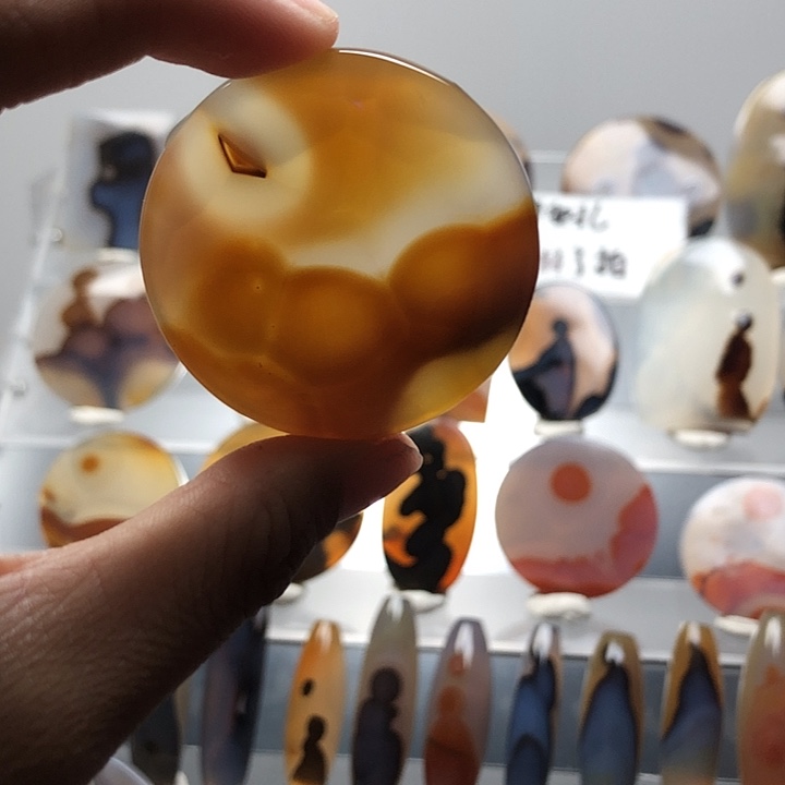 玛瑙/玉髓银S925镀金镶嵌珠宝半成品240