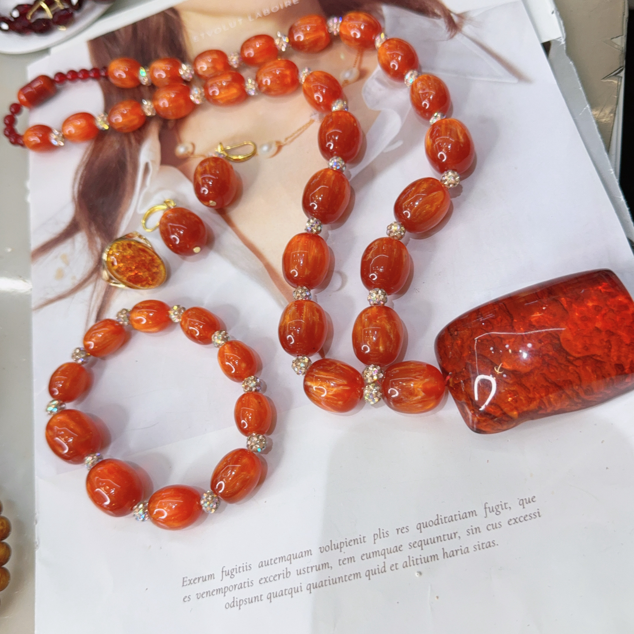 非金属亚克力项链 货号8123非金属项链四件套时尚妈妈款项链