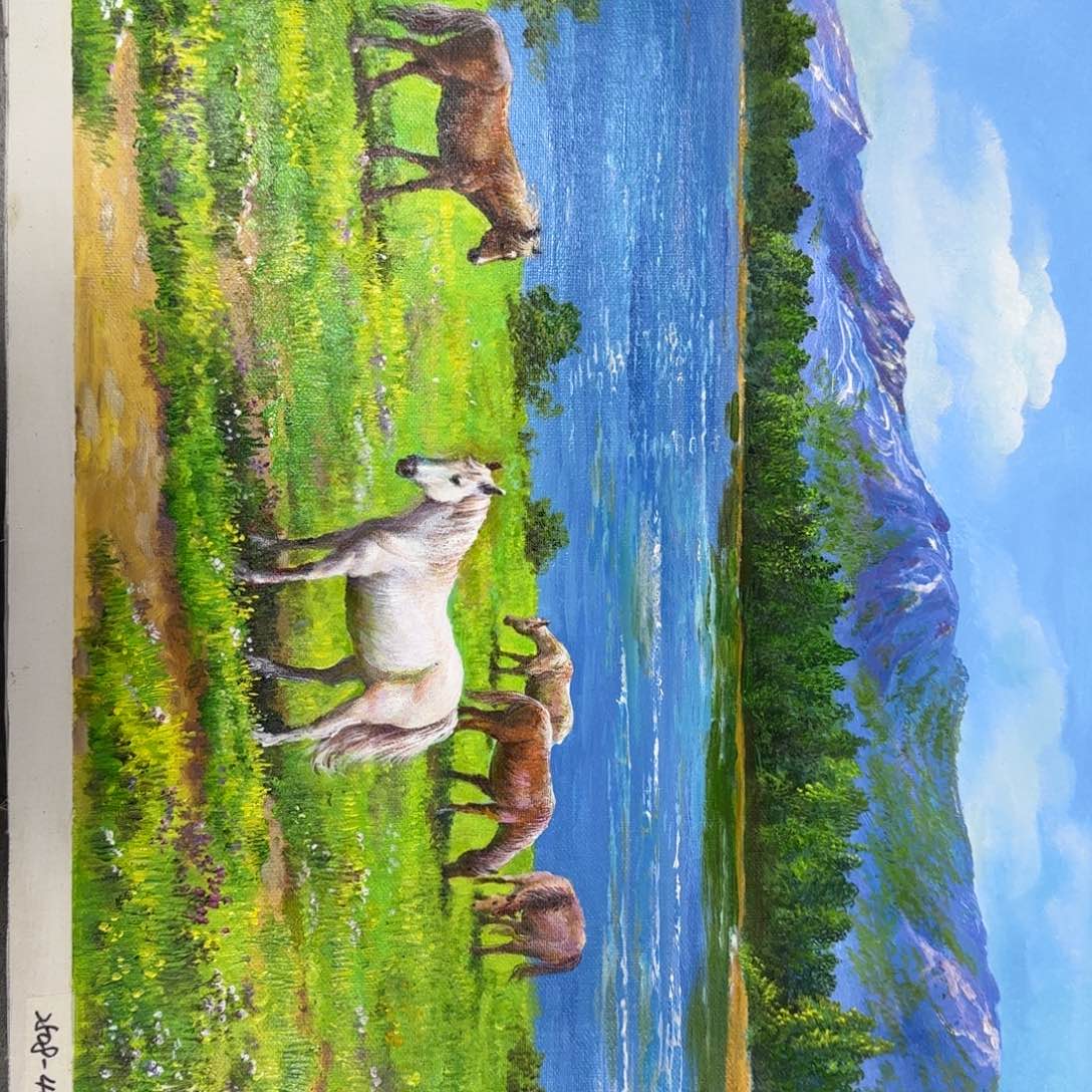 油画一起加油努力