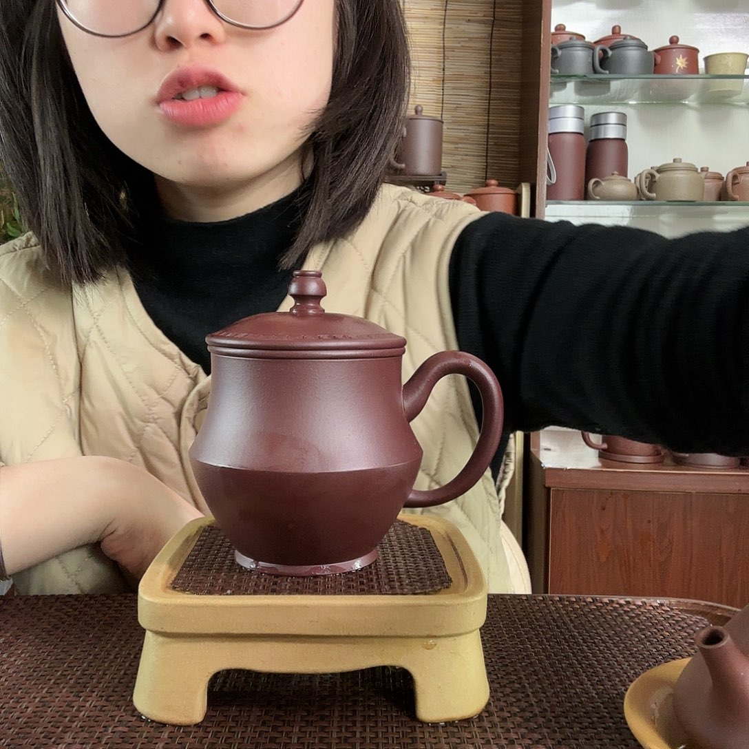 紫砂茶杯隽秀紫砂办公杯400CC左右宽口