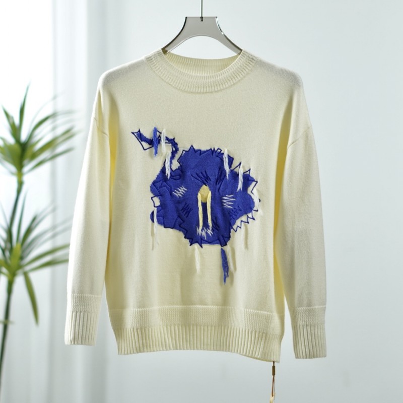 【诗M】  Z085  抽象花流苏毛织上衣米色2506035