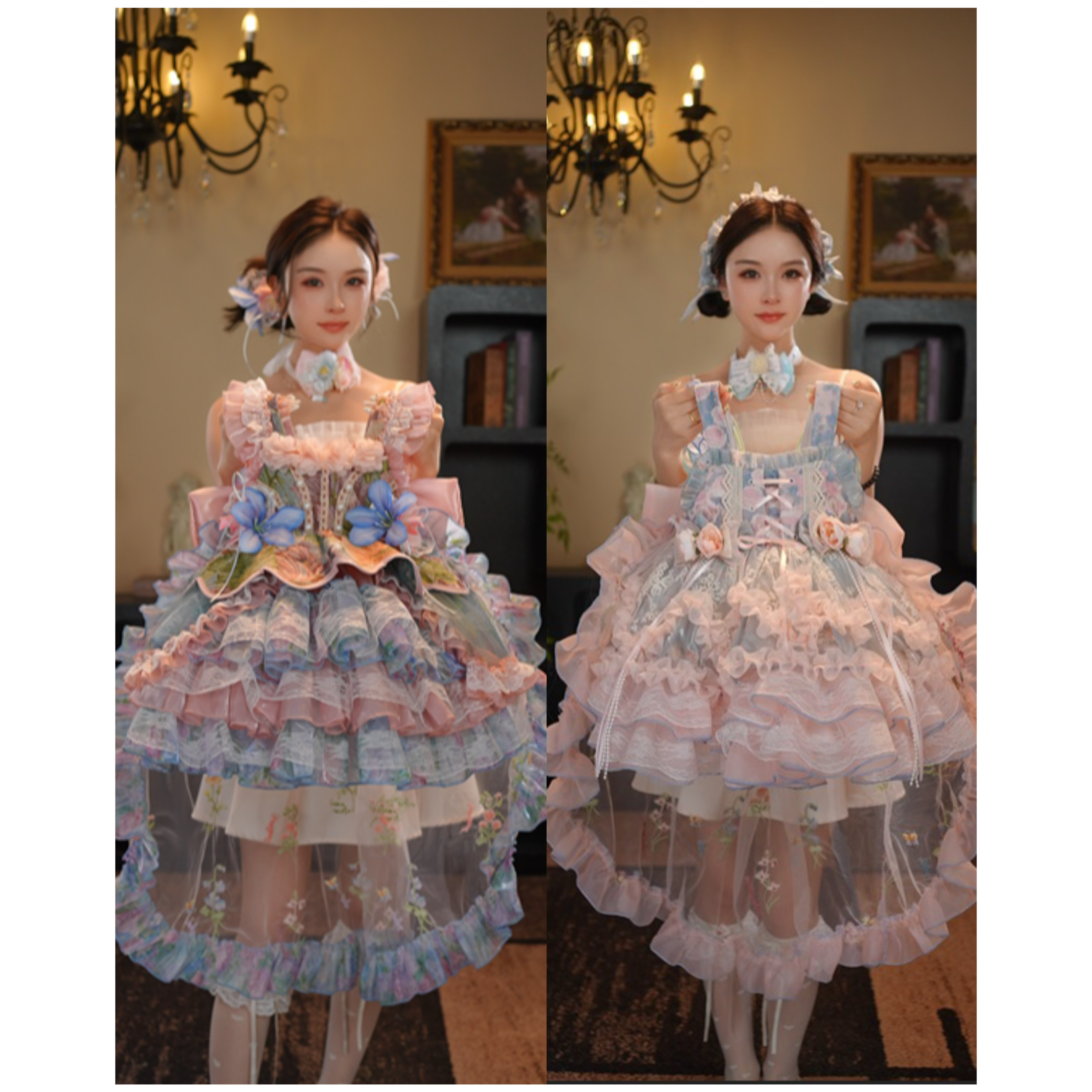 AODUOSEN/奥多森夏季新款高端定制女童洛丽塔汉服连衣裙