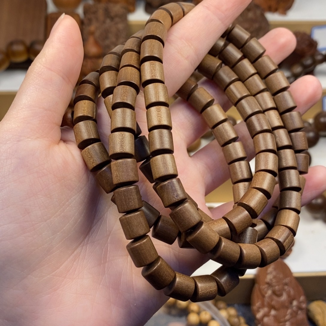 不***天手串/手链檀香木老山檀香0.8/108直切顺纹奶香