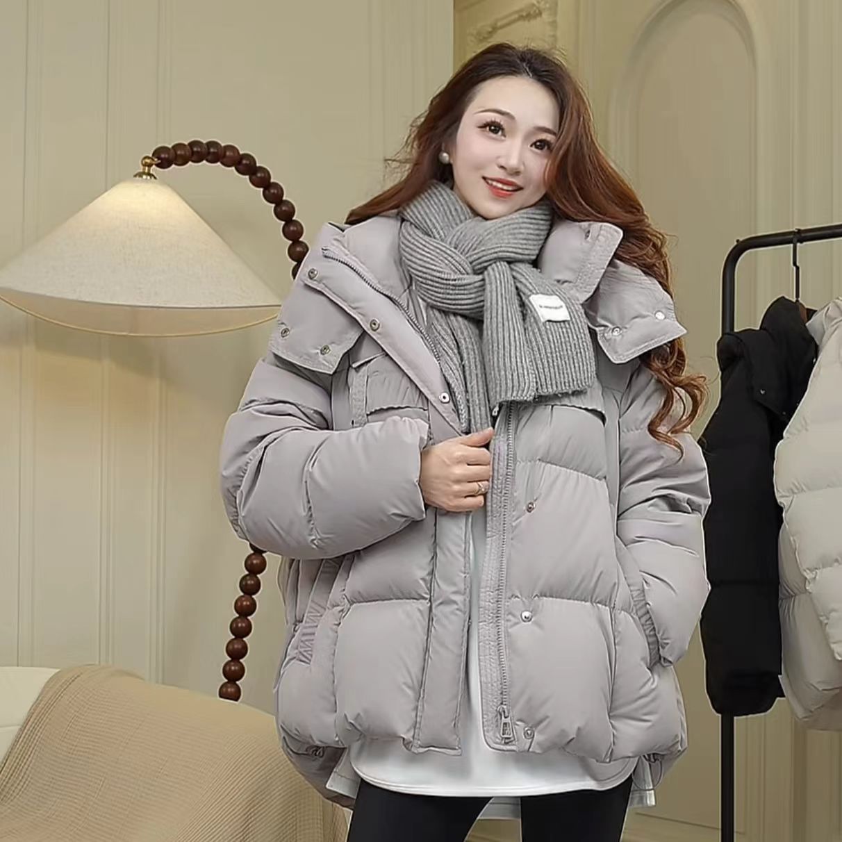 冬装韩系穿搭时尚女短中长款厚绒羽绒服外套1165款
