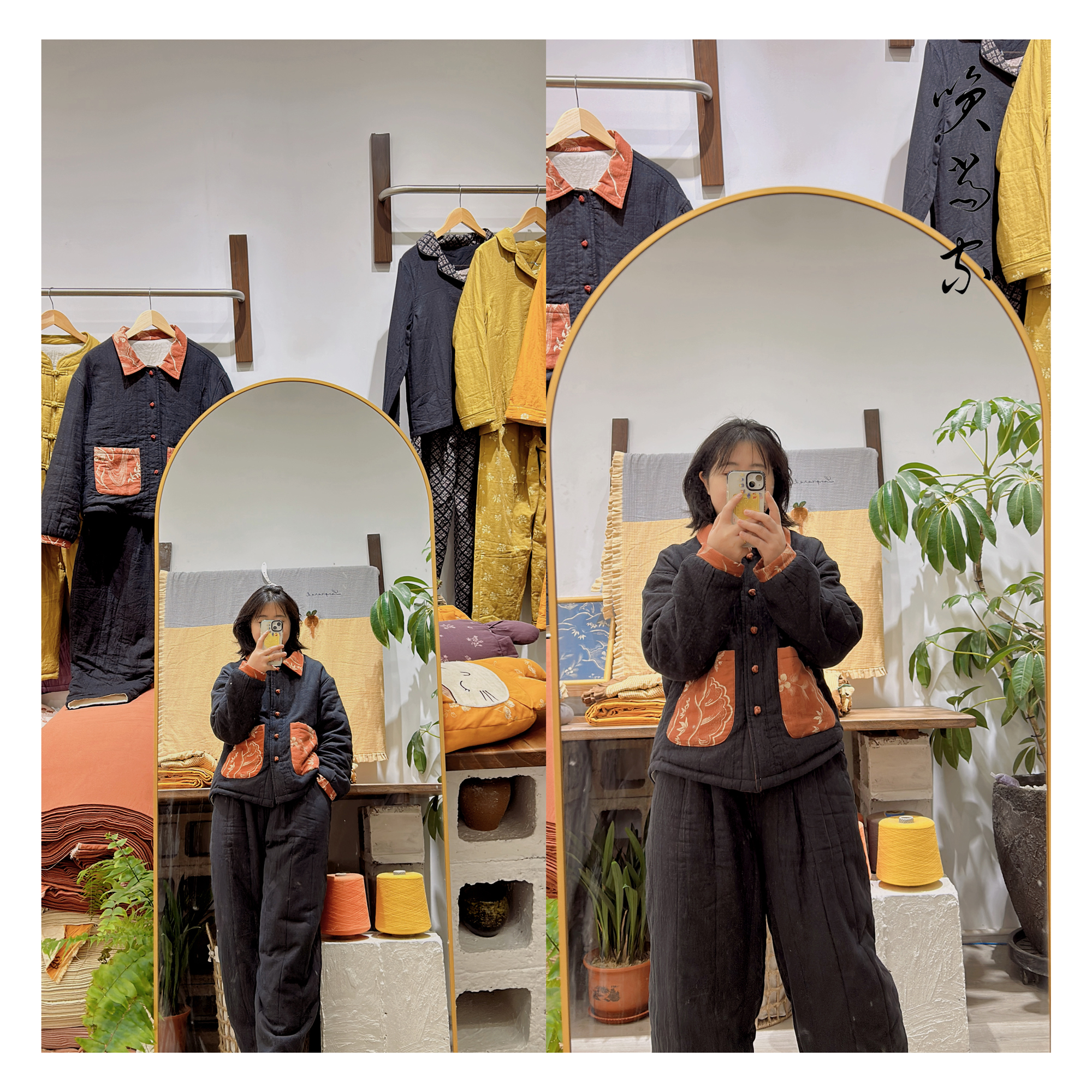 女士秋冬加厚夹棉双层纱家居服棉服条纹保暖长袖棉衣套装时尚