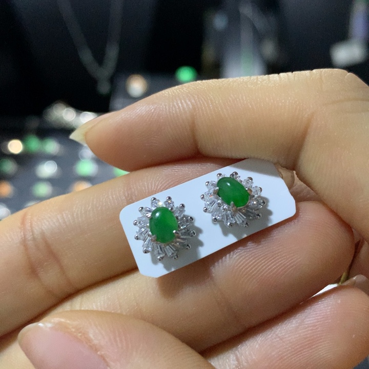 翡翠银S925镶嵌戒指