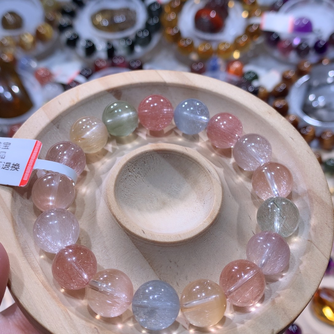 水晶手链未镶嵌彩兔毛11mm