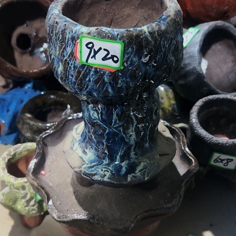 红陶粗陶花盆手工