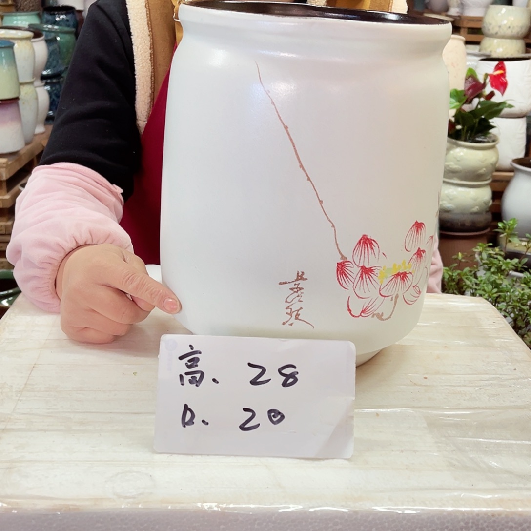 紫砂花盆高度28口径20
