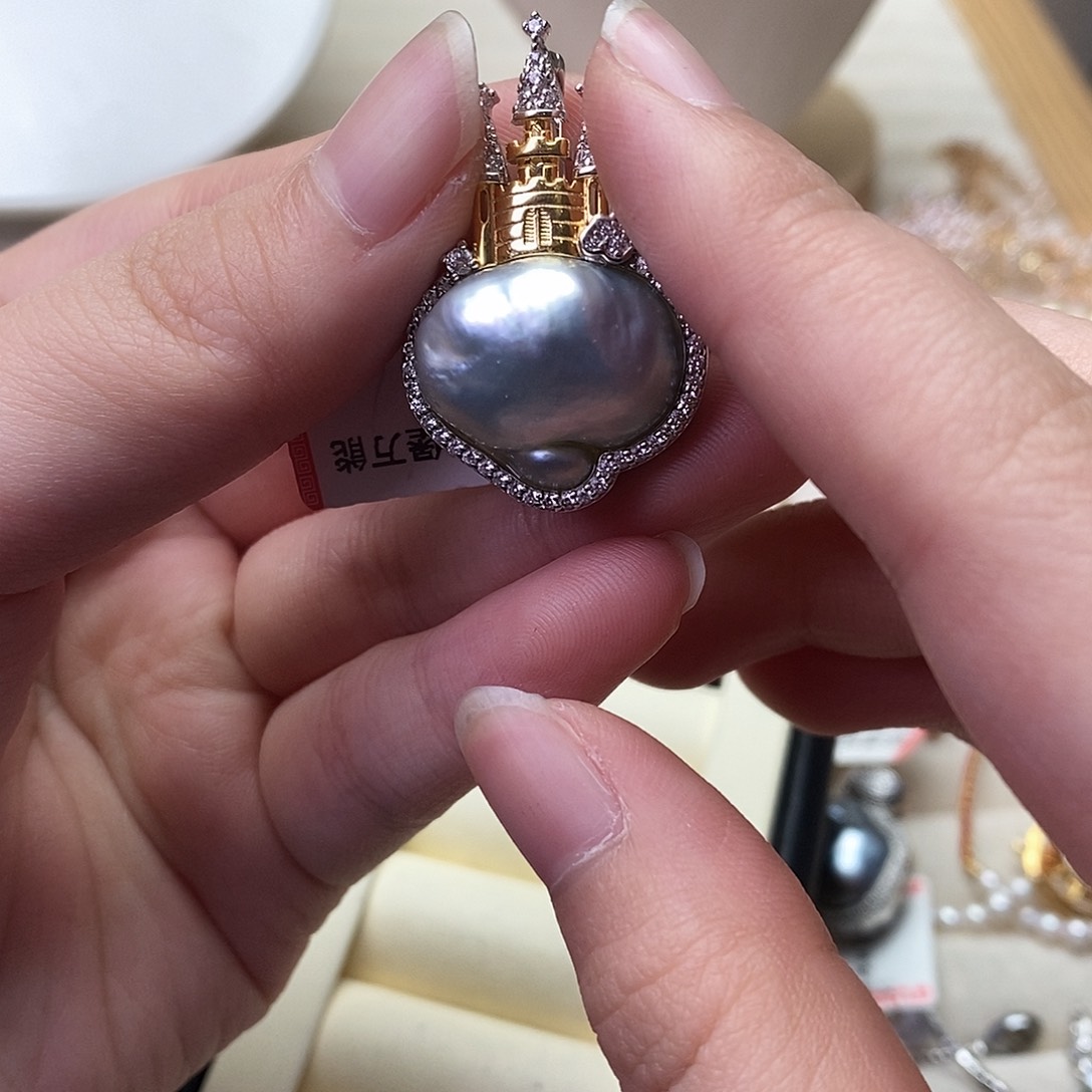 海水珍珠颈饰银S925镶嵌