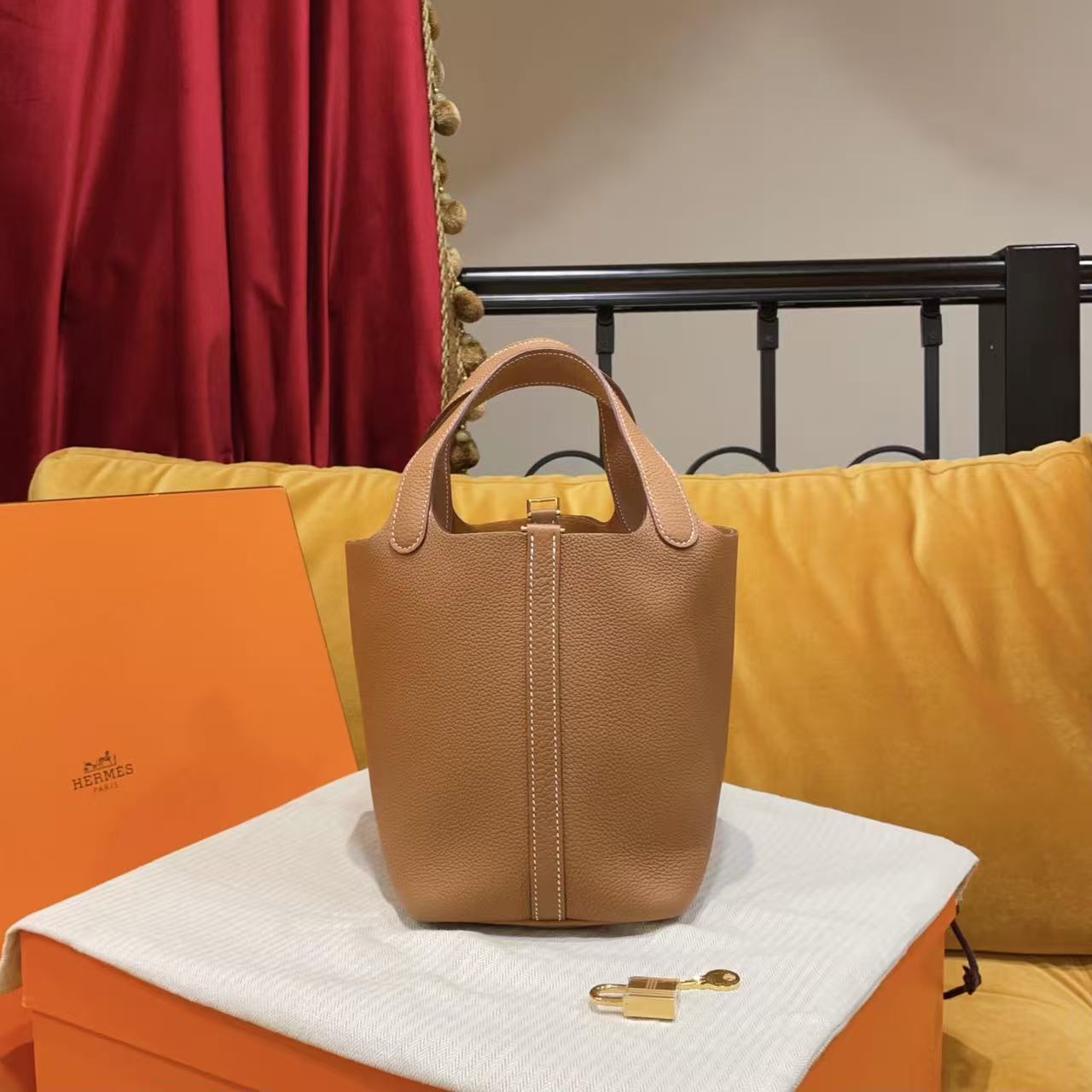 95新 Hermes/爱马仕 GGSpicotin18金棕金扣tc 12499342