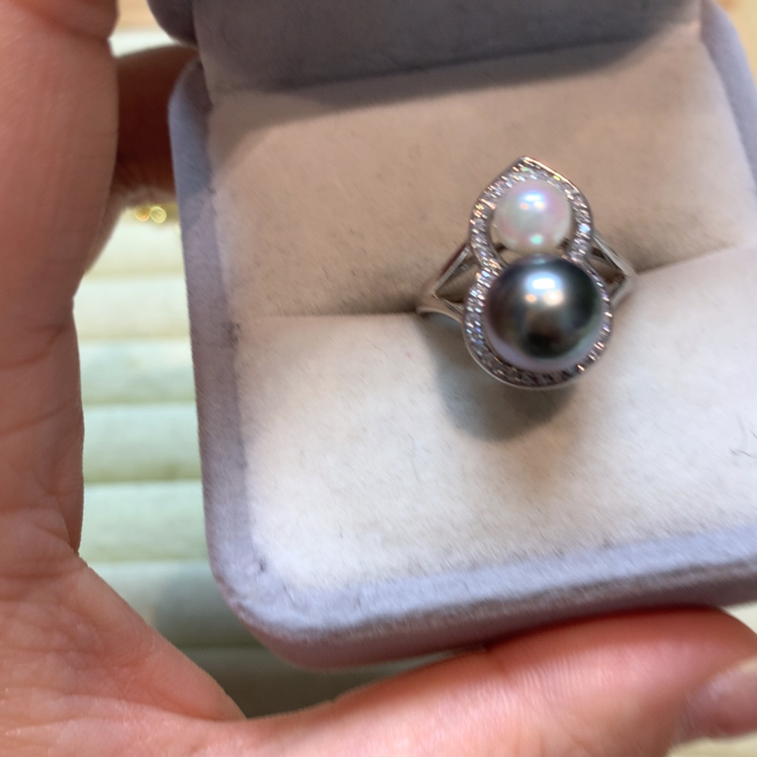 海水珍珠戒指银S925镶嵌