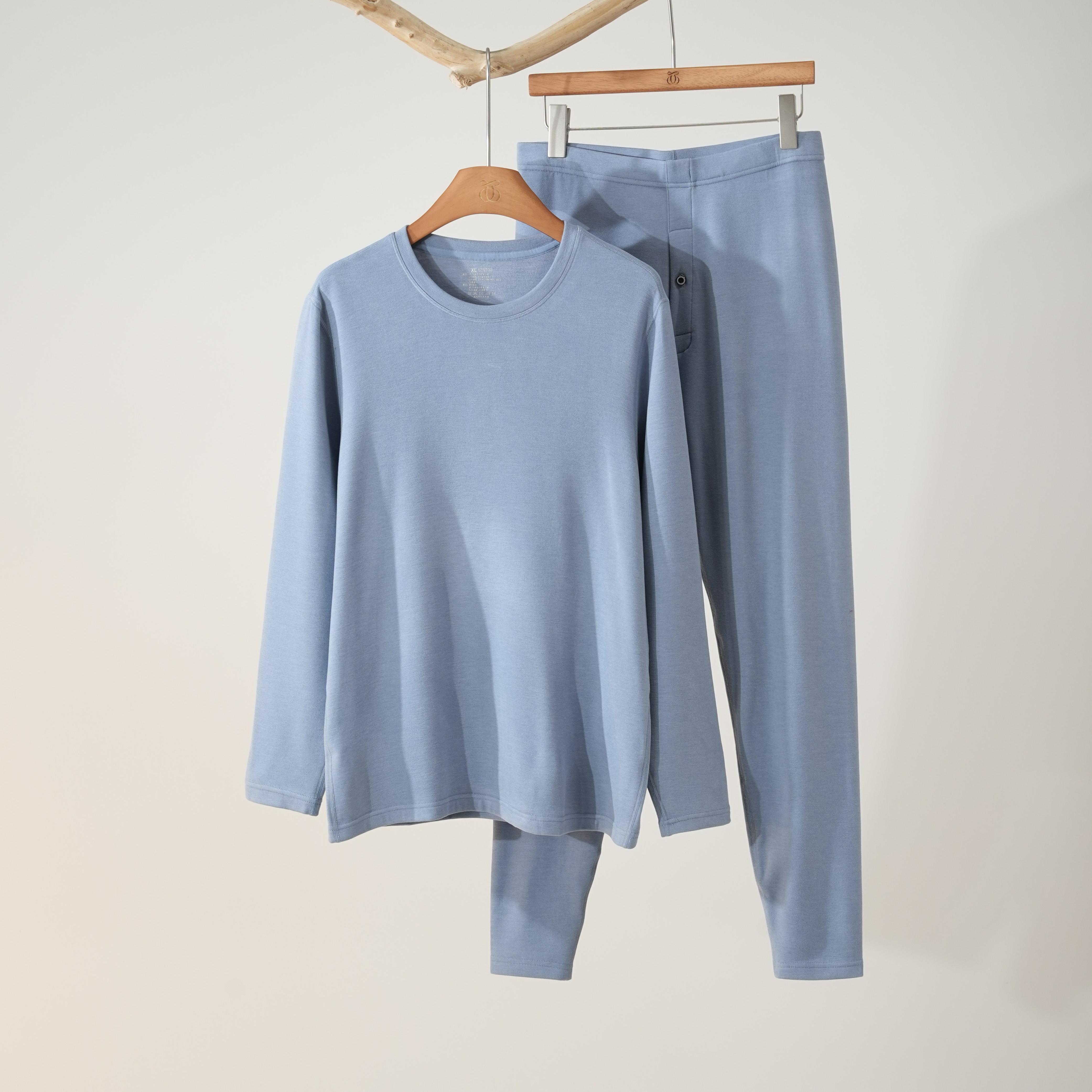 西子/【伴暖】男款秋冬貂绒蚕丝保暖打底秋衣秋裤套装/SYSLL002