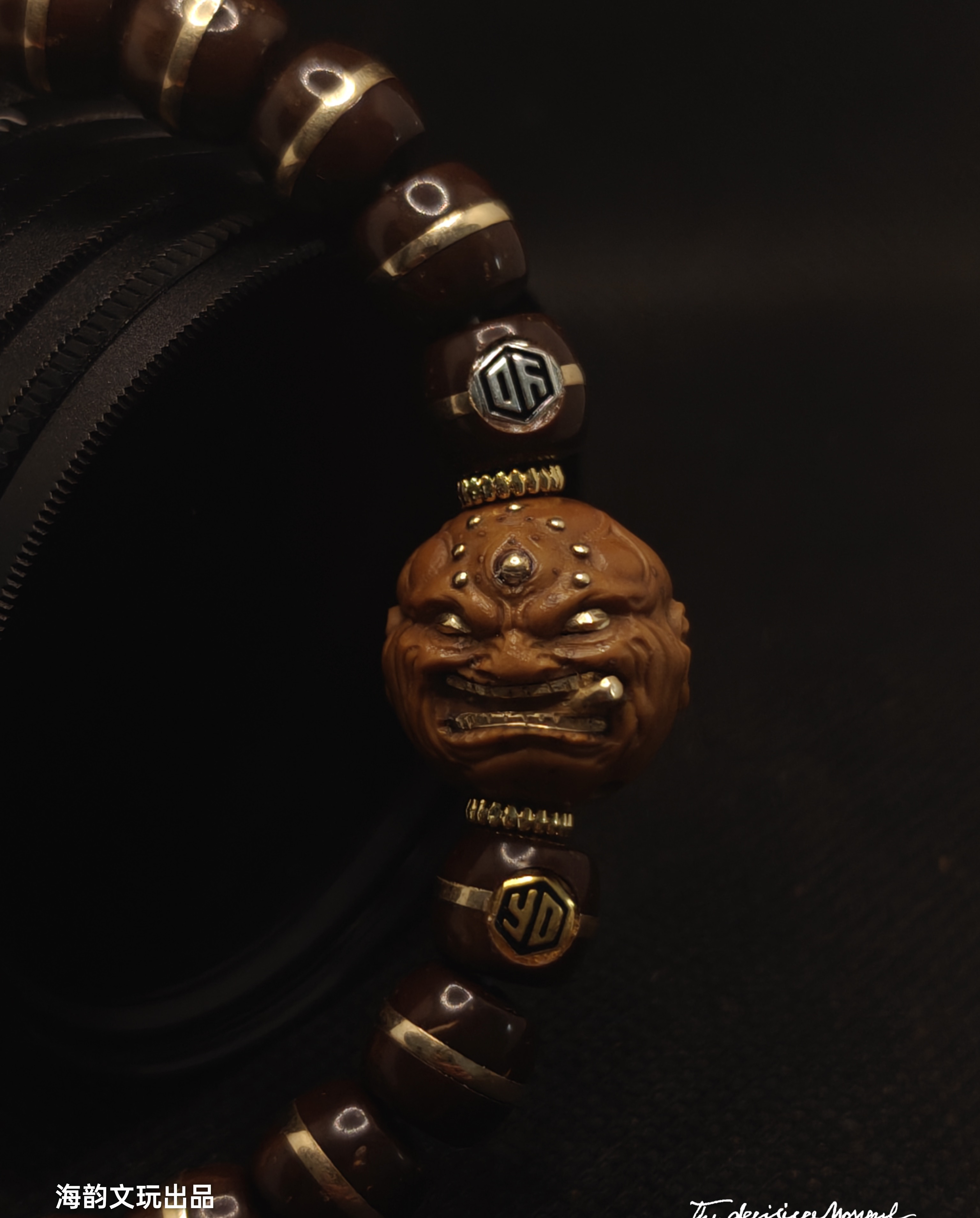 金（24k）银双标手工烟鬼恶僧，全品近无棕实心鼠极限弧紫金鼠核桃