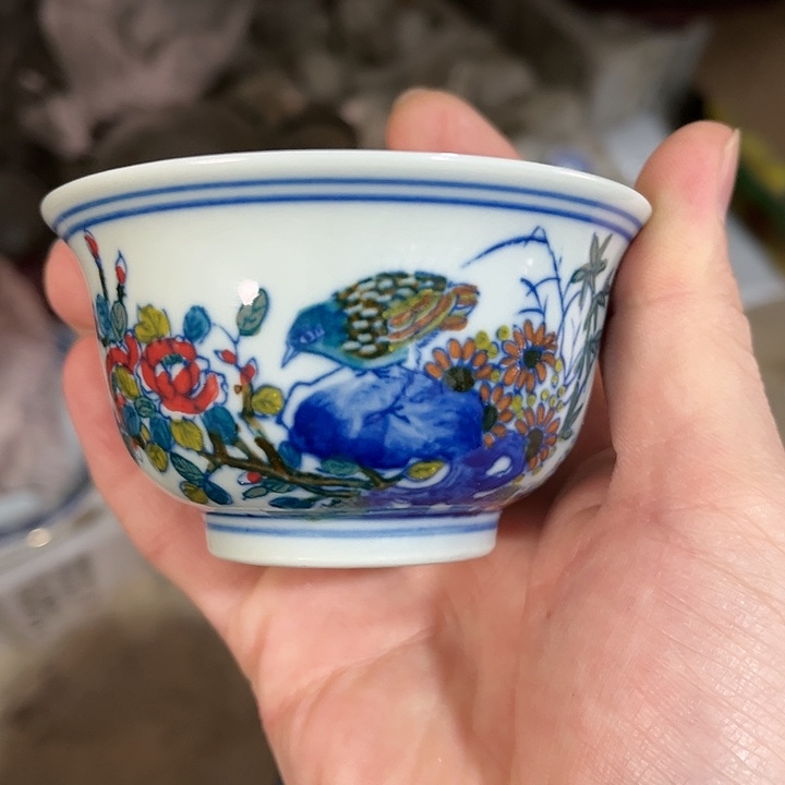 瓷片/////景德镇陶瓷杯子。绿。