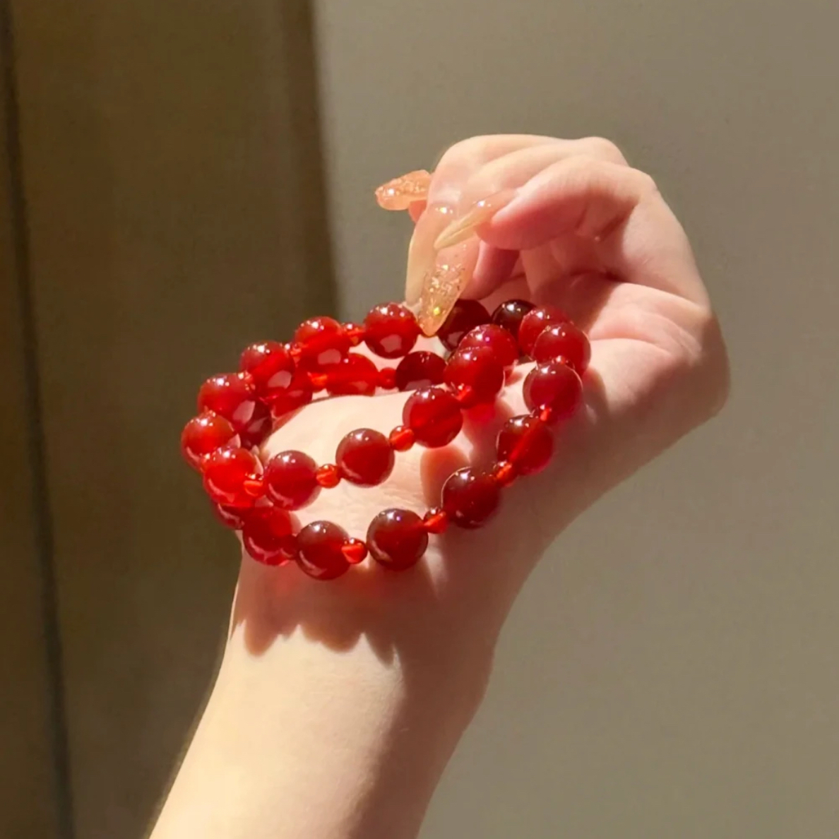 S-999 双圈红玛瑙手串（无礼盒）