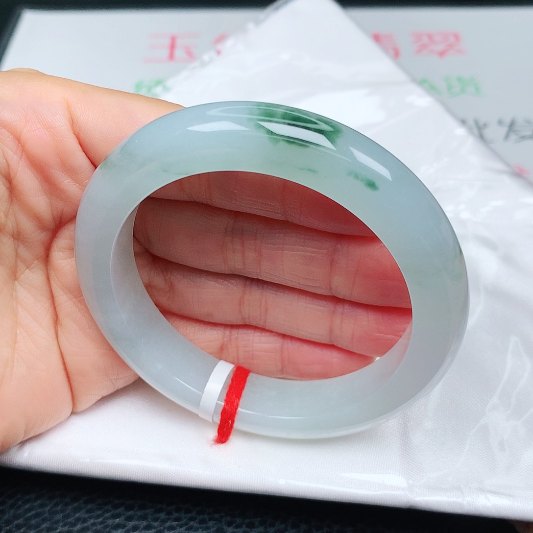 未镶嵌手镯翡翠冰胶飘绿17