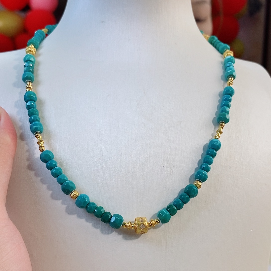 绿松石银S925镀金镶嵌珠宝奇石