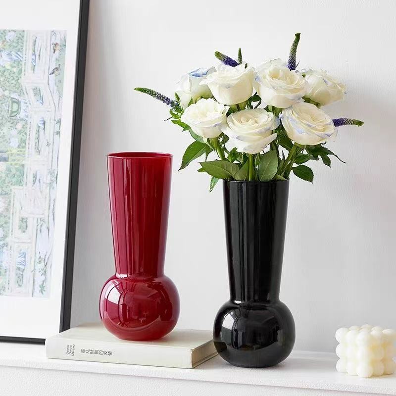 高级感复古风玻璃花瓶创意ins网红客厅装饰插花水养花摆件$