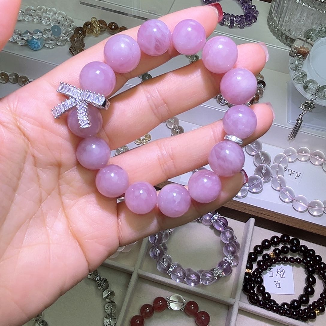 水晶手串合金紫马粉（13.6）