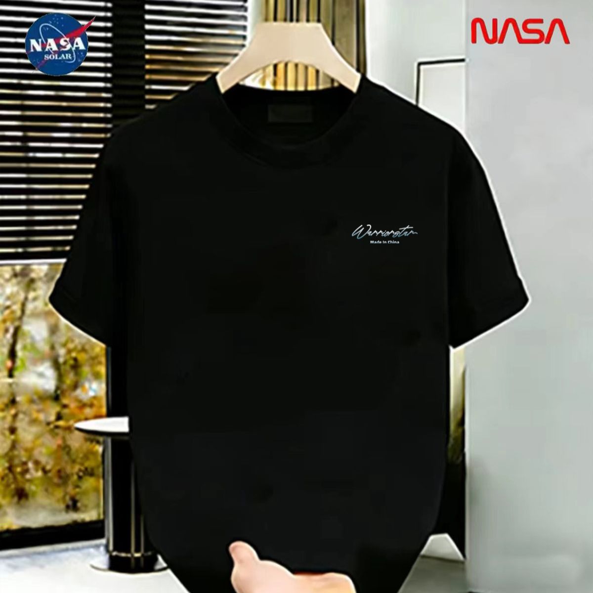 J-48【NASA】联名夏季圆领短袖T恤微宽松时尚男女同款休闲百搭