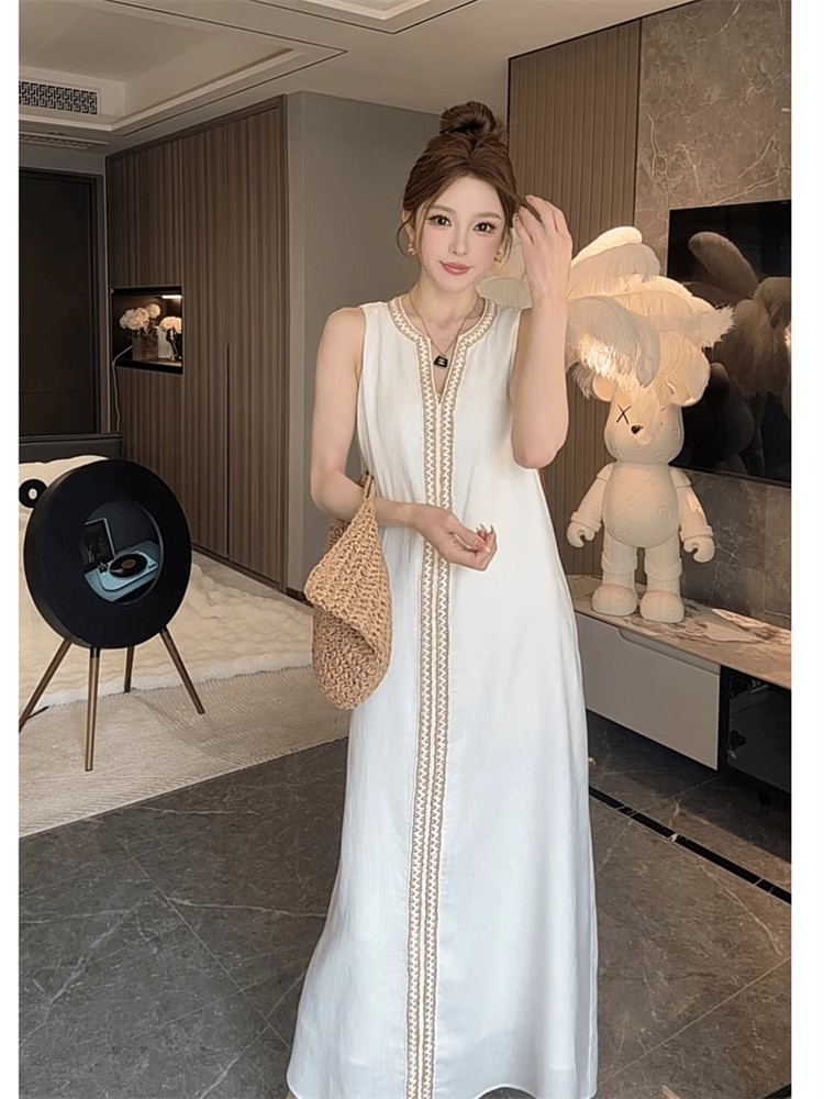 【酒曲豆】欧货高级感轻奢连衣裙女2025夏季新款长裙26227